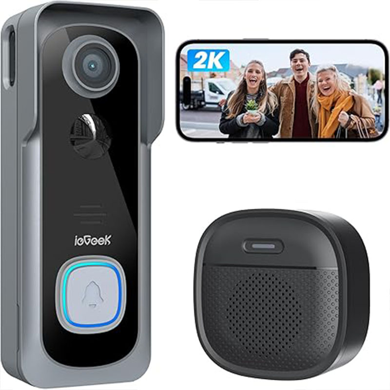 Smart Doorbell Wired - ieGeek 2K Doorbell Camera Wireless -Video